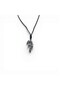 Chrome Plated Necklace with Dragon Figure - Adjustable Black Oil Cotton Mythological Necklace - 3