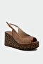Aretha Wicker Detailed Women's Copper Filled Heel Shoes - 2