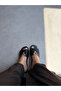 Venera Black Buckle Genuine Leather Slippers - 4