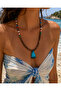 Kalinda Bohemian Colorful Natural Stone Beaded Tassel Design Necklace - 3