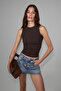 Petaly Women's Soft and Flexible Fabric Organic Cotton Round Neck Brown Undershirt - 2