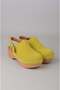 Seç 7607 genuine leather clog slippers (heel: 5.5 cm) green suede - 4