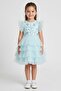 Kids Girl Ruffle Sleeve Sequins Dress, Blue
