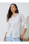 Cream Striped Casual Shirt