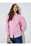 Pink Striped Longline Shirt - 4