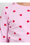 Girls Cotton Heart Print T-Shirt and Pyjama Set - 3