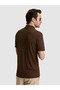 Brown Slim Fit Polo Neck T-Shirt 50328376-Vr029 - 5