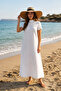 Cream Ribbon Detailed Extra Wide Straw Hat Hsr2614-1