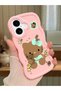 iPhone 16 Plus Compatible Case with Camera Protector Pink Silicone Couple Phone Case Kitty Pattern