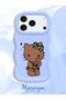 iPhone 17/18 Pro Compatible Case with Camera Protector Blue Silicone Couple Phone Case Kitty Pattern - 2