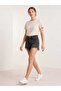 Mini Tassel Detailed Ripped Denim Shorts