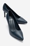 Clyde Navy Blue Genuine Leather Women's Heeled Shoes