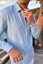 Jora Premium 100% Cotton Linen Regular Fit Blue Men's Shirt - 6