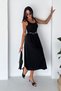 Women's Belt Detailed Crew Neck Sleeveless Midi Dress - 7