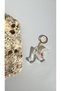 Transparent White Color with Silver Glitter and Real Dried Pink Flower Decoration N Letter Shaped Gold Accessory Keychain Epoxy Handmade Gift - 3