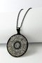 Black Color 3.5 cm Circle Double Sided Four Kul & Inshirah Surahs Written 60 cm Accordion Chain 316L Stainless Steel Necklace