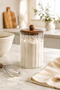 Akasya Lid Line Glass Jar 1150 ml Striped Glass Kitchen Storage Container - 7