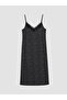Lcwaikiki Classic Black Rope Strap Polka Dot Dress with Lace Detail - 4