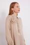Beige Ruffle Floral Detail Cupra Shirt - 4