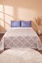 Blue Tile Patterned Double Printed Pique & Bedspread 200X230 cm - 2