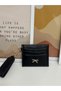 Mina Black Colorful Bow Detailed Minimalist Women's Card Holder Wallet with Ankle Strap - 3