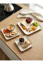 By Bone 3-Piece Square Presentation Plate Set - 15 Cm, 19 Cm, and 27.5 cm Porcelain Set - 2