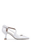 Women's Genuine Leather White Heeled Shoes