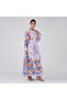 White Orange Mustard Floral Maxi Dress - 3