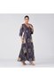 Lilac Magenta Ombre Embroidered Maxi Shirt Dress - 2