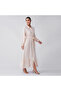 Dusty Pink Solid Band Collar Buttoned Maxi Dress - 4