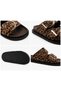 Women's Leopard Double Buckle Slippers Orthopedic Cork Sole Comfortable Daily Summer Non-Slip Suede Look Slippers - 3