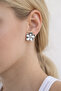 Flower Design Silver Color Earrings - 2