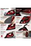 2200w Steam Iron, Non-Stick Soleplate, Adjustable Temperature Control, Continuous Steam & Spray Functions, Overheat Protection, 360° Swivel Cord, 2200 watts - Red & Black - 8