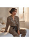 Women's Clothing Long Sleeve Leopard Pattern Dressing Gown Set Bb2665