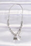 316L Steel Chain Silver Color Chain Love Written Lock Necklace - 2
