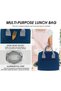 -Insulated Lunch Bag with 304 Stainless Steel Bento Lunch Box – 4-Compartment Leak-Resistant Food Container with Stainless Steel Cutlery Set