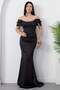 Strapless Neckline Satin Dress with Stones on the Chest Ecr5902 - 4