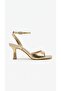 Majlis Women's Heeled Sandals Thin Heel Metallic Open Toe Single Strap Ankle Strap Evening Dress Event Stylish 9 cm - 2