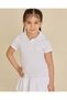 Girls White Polo Frill Tiered Pique Dress - 2