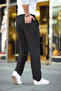 Men's Striped Woven Crepe Jogger Buggy Pants Comfortable Fit - Black - 2