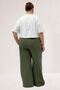 59021 Plus Size Elastic Waist Muslim Wide Leg Pants - Khaki - 5