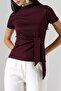 Women's Oysho Side Tie Detailed Short Sleeve Blouse - 4