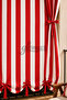 Balcony Canvas with Cornice and Ties W X L Balcony Curtain Water-Repellent Seasonal Red-White - 3