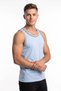 Men's 3-Piece Red Baby Blue Black Ribbed Cotton Combed Cotton Strappy T-Shirt - 3