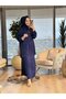 26630 Miray Skirted Jacquard Suit Navy Blue - 2