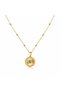 Turquoise Stone Detailed Sun Motif 316L Stainless Steel Women's Gift Necklace - 2