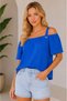 Women's Summer Strappy Eyelet Detail Curve Sport Stylish Casual Large Size Blouse - 4