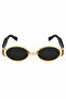 Oval Metal Frame Women's Sunglasses Uv Protection Black Frame - 6