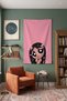 Powerpuff Girls Style Aesthetic Pink-Eyed Character Wall Cloth – Modern Decorative Quality Fabric Tapestry Wall Tapestry