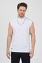 Half Neck Zero Sleeve T-Shirt Plain Basic - 4